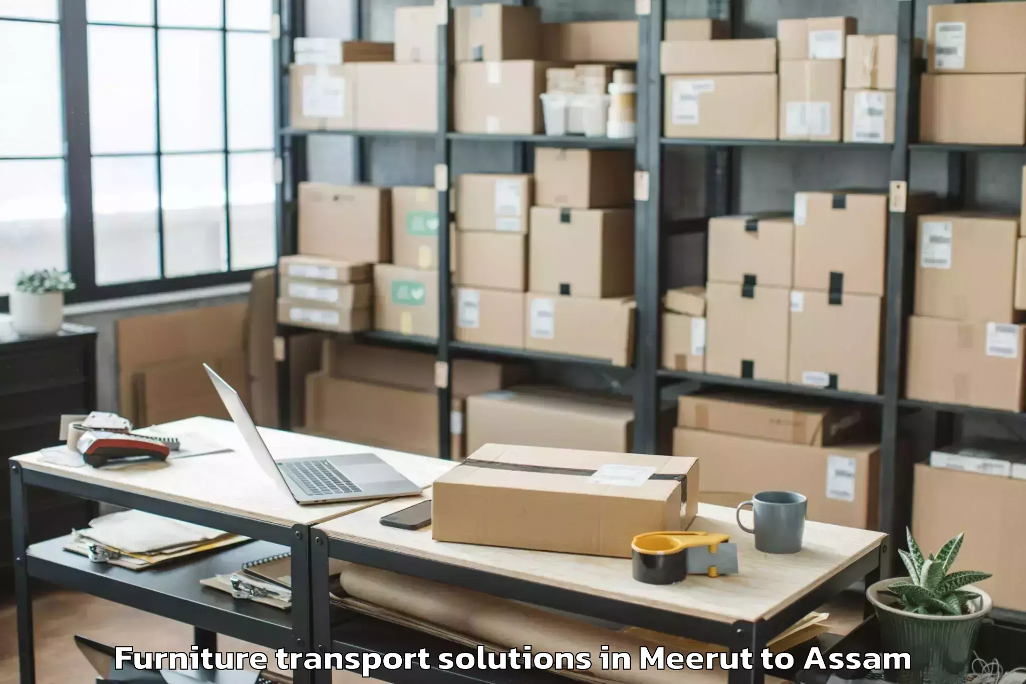 Affordable Meerut to Dibrugarh Furniture Transport Solutions